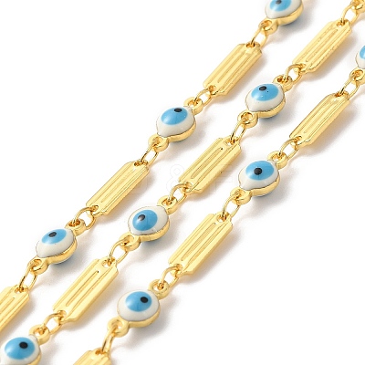 Handmade Enamel Evil Eye Beaded Chains CHC-M024-06G-1