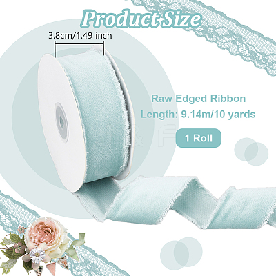 10 Yards Velvet Frayed Ribbon SRIB-WH0011-226D-1