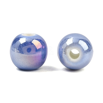 Glazed Porcelain Round Beads PORC-S490-8mm-09-1