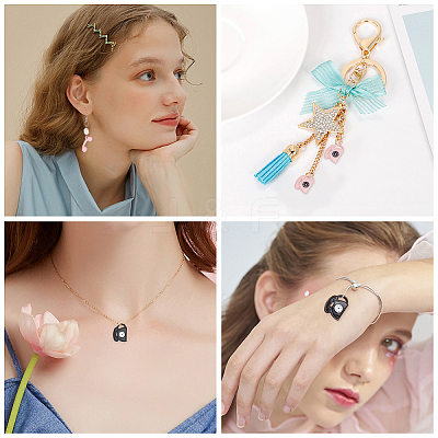 16Pcs 8 Style Spray Painted Alloy Pendants FIND-SC0001-90-1