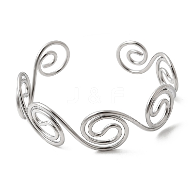 304 Stainless Steel Cuff Bangles for Women BJEW-Z150-01P-01-1