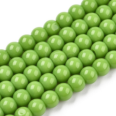 Opaque Solid Color Glass Beads Strands GLAA-T032-P4mm-06-1