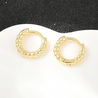 Brass Huggie Hoop Earrings KK-CBA8324-18E-G-1