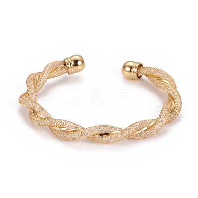 Long-Lasting Plated Brass Cuff Bangles BJEW-E370-13G-1