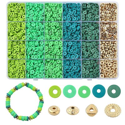 DIY Disc Polymer Clay & CCB Plastic Beads Jewelry Making Findings Kits DIY-YW0010-54C-1