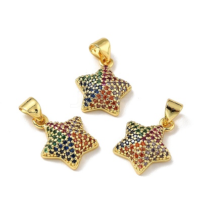Brass Micro Pave Cubic Zirconia Pendants KK-A163-02G-E-1