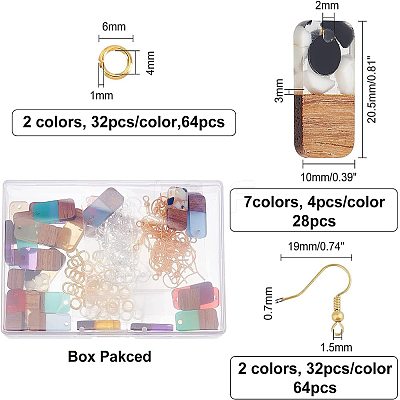 DIY Walnut Wooden Dangle Earring Making Kits DIY-OC0006-73-1