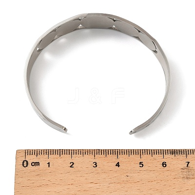 Religion 201 Stainless Steel Cuff Bangles for Women LS-BJEW-F507-02P-1