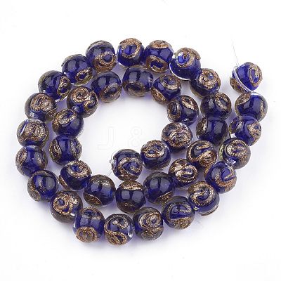 Handmade Gold Sand Lampwork Beads LAMP-T006-06C-1