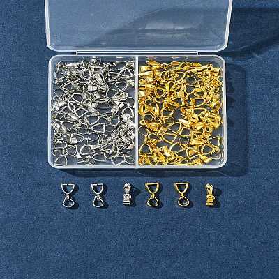 100Pcs 2 Colors Brass Ice Pick Pinch Bails IFIN-FS0001-48-1
