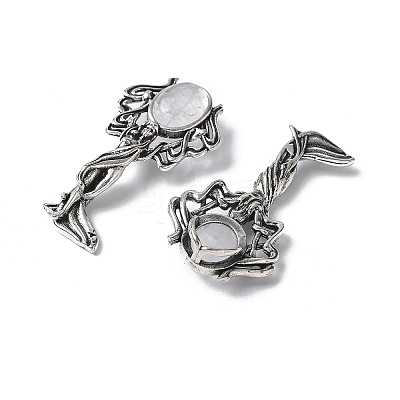 Angel Brass Natural Quartz Crystal Pendants KK-D361-02AS-18-1