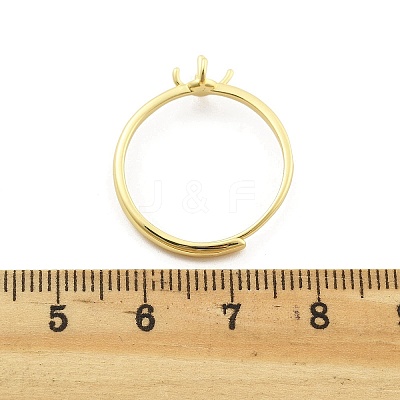 Flat Round Brass Adjustable Ring Settings KK-G527-01B-G-1