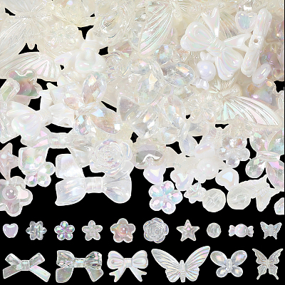 160Pcs 16 Styles Mixed Styles Acrylic Beads OACR-PA0001-77A-1