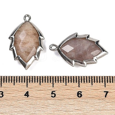Natural Sunstone Faceted Leaf Pendants G-I375-04P-07-1