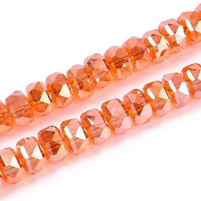 Electroplate Transparent Glass Beads Strands EGLA-N022-05B-C03-1