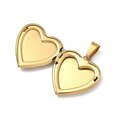 304 Stainless Steel Locket Pendants STAS-H255-02G-08-1