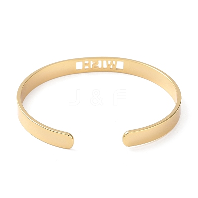 Rack Plating Brass Open Cuff Bangles for Women BJEW-M303-02C-G-1