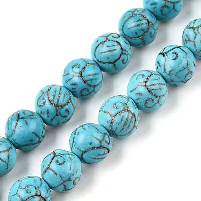 Synthetic Turquoise Beads Strands UNKW-T001-01A-1