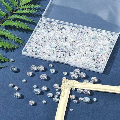 350Pcs 5 Styles Transparent Acrylic Beads MACR-FS0001-91-1