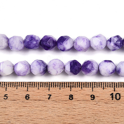 Dyed Natural White Jade Beads Strands G-T139-8mm-45R-1