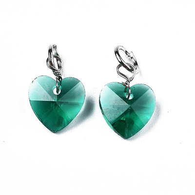 Faceted Transparent Glass Charms GLAA-T024-04F-1