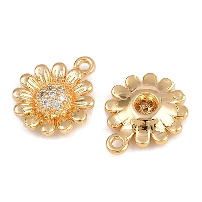 Brass Micro Pave Cubic Zirconia Charms KK-F910-20G-1