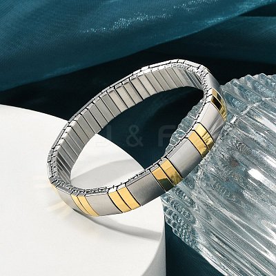 304 Stainless Steel Stretch Bracelets BJEW-U015-03G-02-1