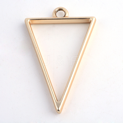 Rack Plating Alloy Triangle Open Back Bezel Pendants PALLOY-S047-09C-FF-1