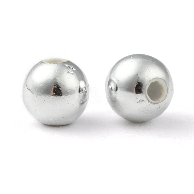 Plating Plastic Acrylic Round Beads PACR-L003-6mm-S-1