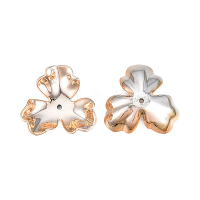 3-Petal Electroplate Opaque Acrylic Bead Caps SACR-T132-02-1
