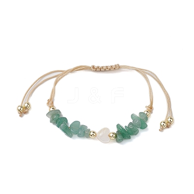 Gemstone Chip Braided Bead Bracelets BJEW-JB10833-1