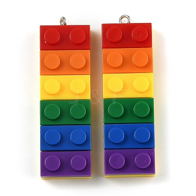 Rainbow Opaque Acrylic Pendants MACR-B0001-03B-1