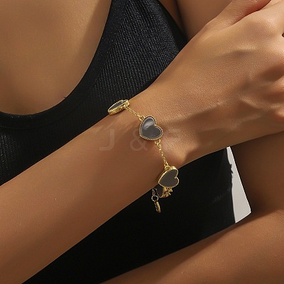 Valentine's Day Zinc Alloy Acrylic Link Bracelets FS-WG7C947-08-1