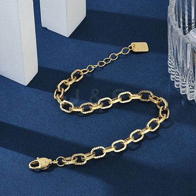 Brass Cable Chain Bracelets BJEW-H537-13G-1