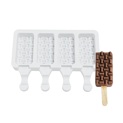 Food Grade DIY Rectangle Ice-cream Silicone Molds DIY-D062-05B-1