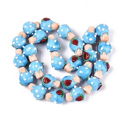 Handmade Lampwork Bumpy Beads LAMP-T022-06C-1