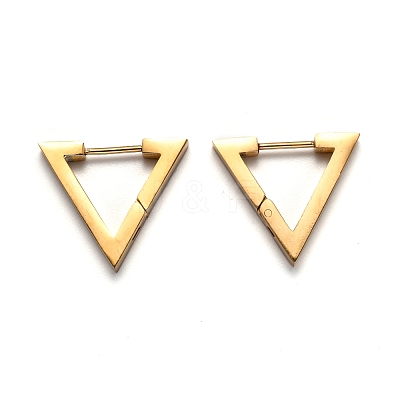 304 Stainless Steel Triangle Huggie Hoop Earrings STAS-H156-02A-G-1