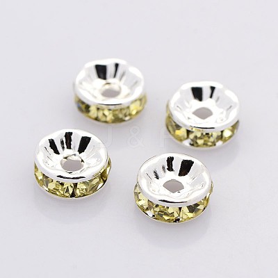 Brass Grade A Rhinestone Spacer Beads RB-A014-Z6mm-13S-1