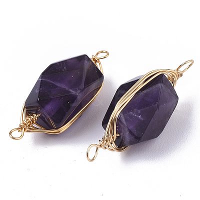 Natural Amethyst Links connectors X-G-T131-04C-1