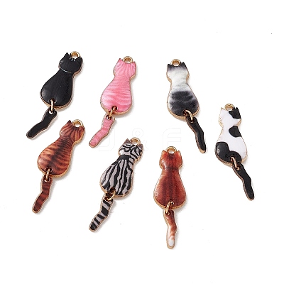 Rack Plating Alloy Enamel Pendants X-ENAM-K050-01-1