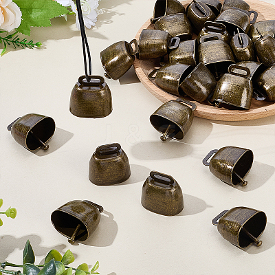30Pcs Iron Bell Pendants IFIN-GO0001-05-1