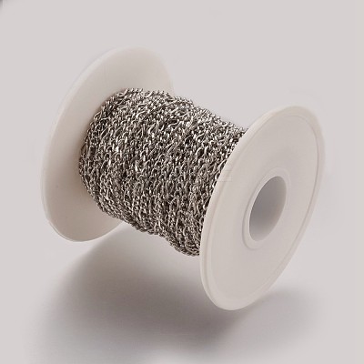Tarnish Resistant Handmade 304 Stainless Steel Figaro Chains STAS-P200-07P-1
