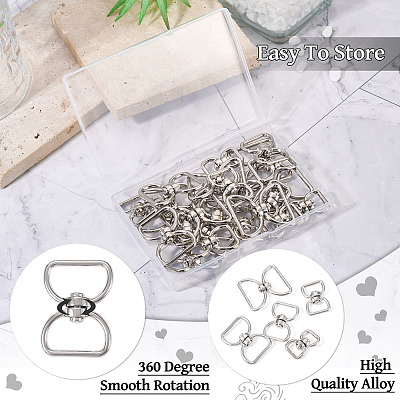 25Pcs 5 Styles Zinc Alloy Swivel Clasps FIND-TA0008-31-1