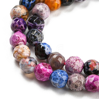 Dyed Natural Fire Crackle Agate Beads Strands G-G007-01C-1
