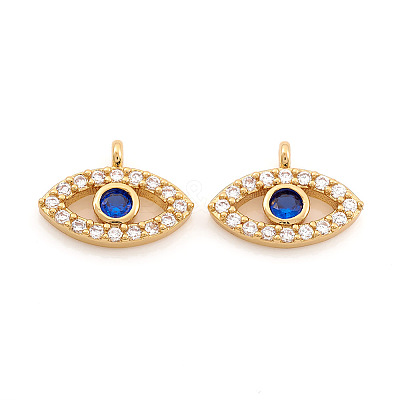 Brass Micro Pave Cubic Zirconia Charms X-ZIRC-G169-07G-1