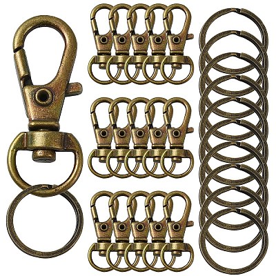 DIY Alloy Swivel Lobster Claw Clasps & Iron Split Key Rings Keychain Finding Kits DIY-YW0010-44AB-1