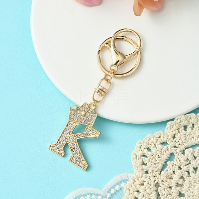 Golden Alloy Rhinestone Keychain KEYC-YW00105-11-1