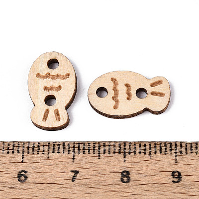 Fish Wood Buttons BUTT-T013-15B-1