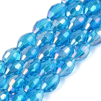 Electroplate Transparent Glass Beads Strands LS-GL-N002-01A-A11-1
