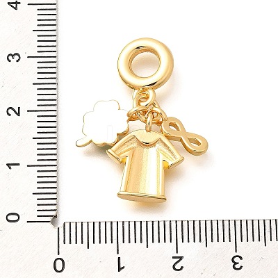 Brass Enamel Sport European Dangle Charms KK-U048-03G-01-1